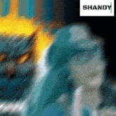 a blurry picture of a person with the word shandy on the bottom
