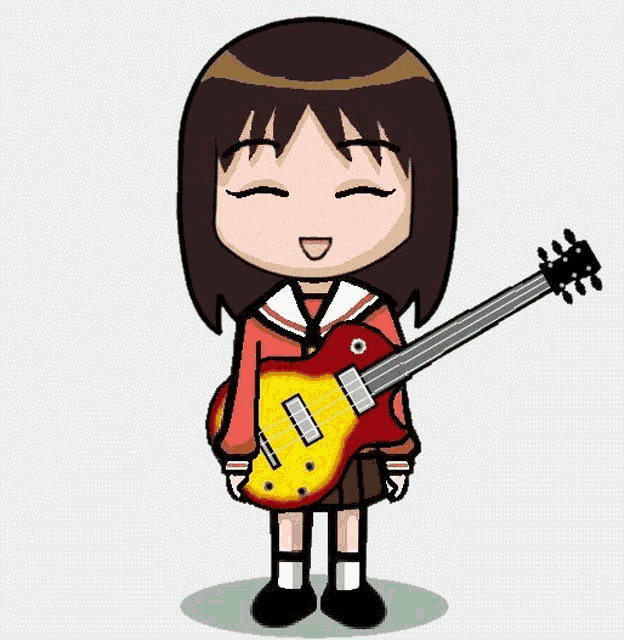 Cartoon Girl Playing Guitar GIFs | Tenor