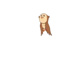 a cartoon owl with its eyes closed is flying in the air