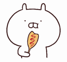 usamaru cute corndog eating yummy