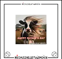 a picture of a cow with the words happy father 's day on it