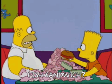 Fish Sandwich The Simpsons GIF - Fish Sandwich The Simpsons Hungry GIFs