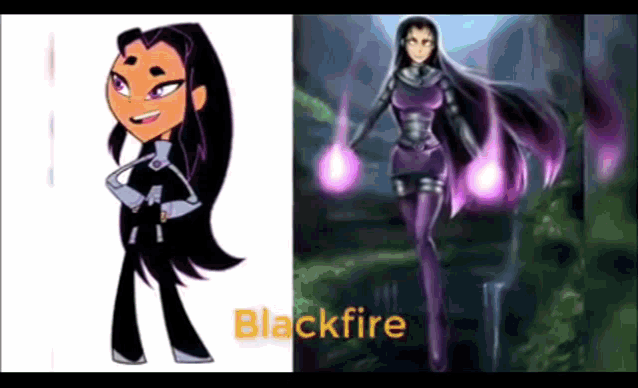 black fire from teen titans anime