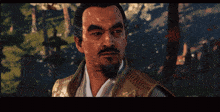 a video game screen shows a man with a beard and the words you have no honour