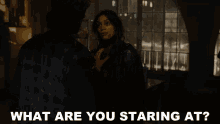 What Are You Staring At Rosario Dawson GIF - What Are You Staring At Rosario Dawson Adam Pascal GIFs