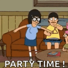 a cartoon of bob 's burgers says party time
