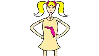 a cartoon of a girl with pigtails and a florida shirt