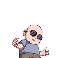 a cartoon of a bald man wearing sunglasses is giving a thumbs up
