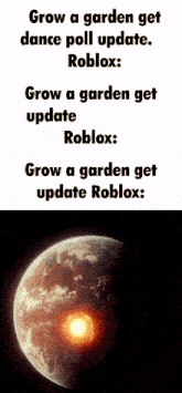 a poster that says grow a garden get dance poll update