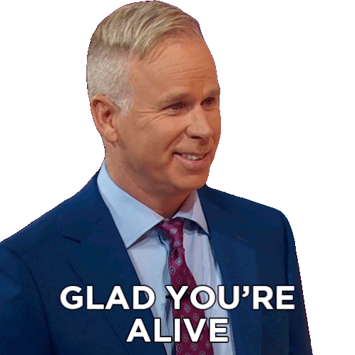 Glad Youre Alive Gerry Dee Sticker - Glad Youre Alive Gerry Dee Family Feud Canada Stickers