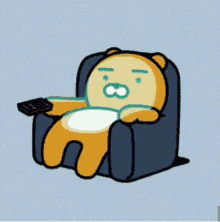 sushichaeng lazy watching tv late night bear