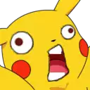 a close up of a cartoon character with a surprised look on its face .