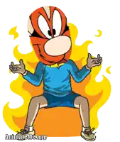 a cartoon of a boy with a basketball on his head and the words animate me app below him