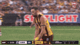 a soccer game is being played on fox sports