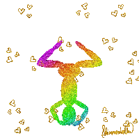 Yoga Rainbow Sticker - Yoga Rainbow Hearts Stickers