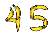 the number 45 is made out of bananas with green stems