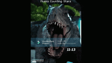 a poster for wondershare filmora shows a dinosaur with its mouth open
