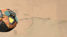 a person is holding a soccer ball that says boom