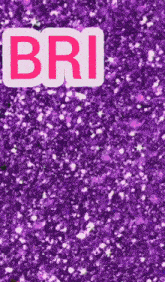 a purple glitter background with the word bri on it