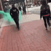 Guy Walking With Green Cloud Fart GIF