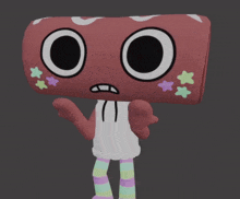 a 3d model of a cartoon character with a huge head