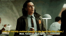 Loki Stabbed GIF - Loki Stabbed Back GIFs