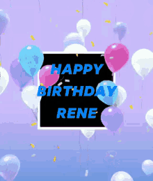 Happy Birthday Rene GIF - Happy Birthday Rene Balloons GIFs
