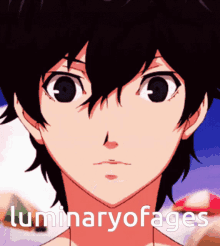 a close up of a person with the words luminaryofages below them