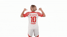 pointing at my jersey emil forsberg rb leipzig pointing at my back smiling
