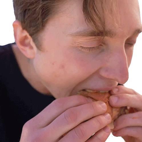 Eating A Burger Brandon William Sticker - Eating a burger Brandon william  Munching my burger - Discover & Share GIFs