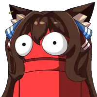 a cartoon drawing of a girl with cat ears and big eyes