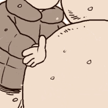 a cartoon drawing of a snowman wearing a scarf and ear muffs .