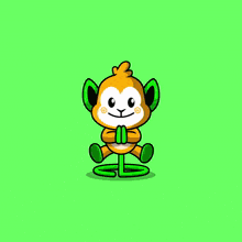 a cartoon of a monkey holding a large object on its head