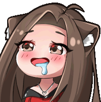 a cartoon drawing of a girl with her mouth open and a heart necklace