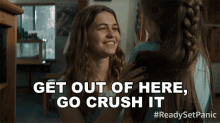 Get Out Of Here Go Crush It GIF - Get Out Of Here Go Crush It Heather Nill GIFs