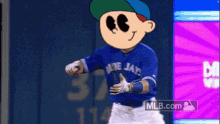 a blue jays baseball player with a cartoon face on
