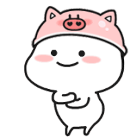 a cartoon of a pig wearing a pink hat .