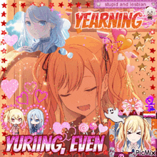 a picture of a girl with the words yearning yuring even