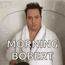 Good Morning Robert GIF - Good Morning Robert Big Cup GIFs