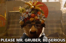 Please Be Serious Fruit Hat GIF - Please Be Serious Fruit Hat Disguise GIFs