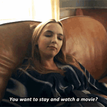 Killing Eve Villanelle GIF - Killing Eve Villanelle You Want To Stay And Watch A Movie GIFs
