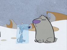 Ice Melting Breath GIF - Ice Melting Breath 2 Stupid Dogs GIFs