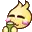 a yellow cartoon character is drinking a green drink from a green glass .