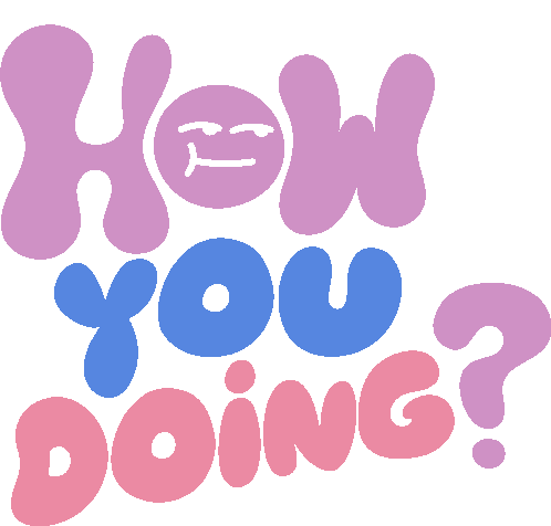 How You Doing Smirk Face Inside How You Doing In Purple Blue And Pink Bubble Letters Sticker - How You Doing Smirk Face Inside How You Doing In Purple Blue And Pink Bubble Letters Sup Stickers