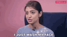 I Just Wash My Face Pranitha Subhash GIF - I Just Wash My Face Pranitha Subhash Pinkvilla GIFs