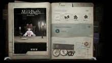 a book is open to a page that says milkpuffs
