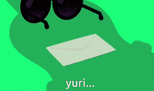a cartoon drawing of a violin with the word yuri written on it