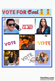 a poster that says vote for soul and has pictures of people