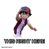a sticker of a soccer player with the words this right here