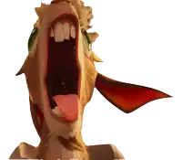 a cartoon animal with its mouth wide open and its tongue sticking out